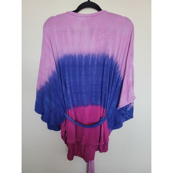Lane Bryant Womens Tie Dye Poncho Top Tie Waist Slub Knit Size 18/20 - Picture 5 of 9